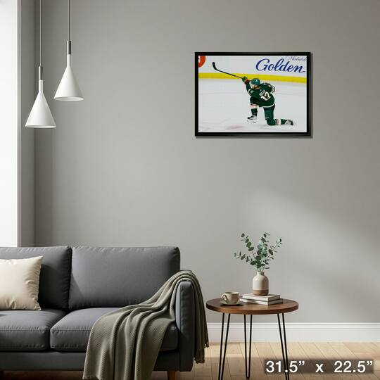 Matt Boldy 20" x 29" Framed Canvas Wild Shooting-H 31.5" x 22.5"